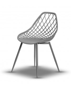 LUGO stoel grijs - modern, opengewerkt, voor keuken / tuin / café