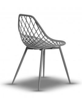 LUGO stoel grijs - modern, opengewerkt, voor keuken / tuin / café
