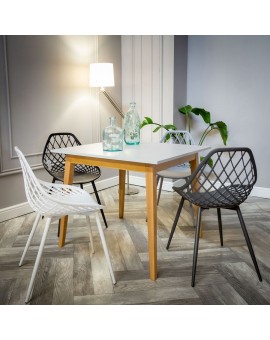 LUGO stoel grijs - modern, opengewerkt, voor keuken / tuin / café