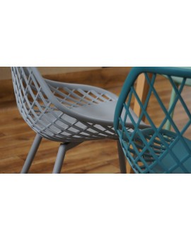LUGO stoel grijs - modern, opengewerkt, voor keuken / tuin / café