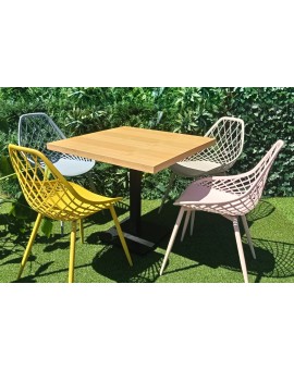 LUGO stoel grijs - modern, opengewerkt, voor keuken / tuin / café