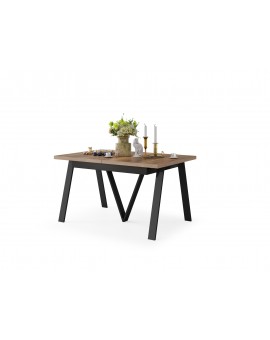 AVERY eik Halifax vertind/onderkant zwart - LOFT/INDUSTRIËLE TAFEL VOOR WOONKAMER/EETKAMER UITKLAPBAAR TOT 290 cm!