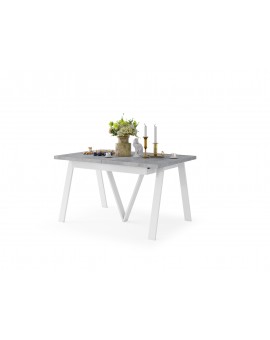 AVERY Millenium beton/onderkant wit - LOFT/INDUSTRIËLE TAFEL VOOR WOONKAMER / EETKAMER UITKLAPBAAR TOT 290 cm!