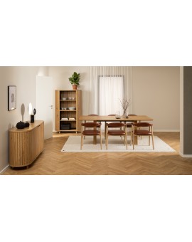 ADELE eco leer Retro Brandy 691B eco leer/frame natuurlijk eiken - HOUTEN STOEL VOOR WOONKAMER EETKAMER KEUKEN RETRO
