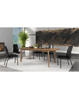BARI Walnoot Eik (Caramel) 180x90 cm (+2 inzetstukken 45 cm) - HOUTEN TAFEL IN JAPANDI STIJL, UITKLAPBARE TAFEL TOT 270 cm!