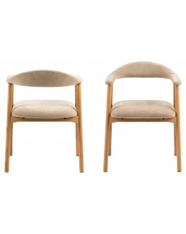 ADELE beige (danny 3) / frame natuurlijk eiken - HOUTEN STOEL VOOR WOONKAMER EETKAMER KEUKEN RETRO