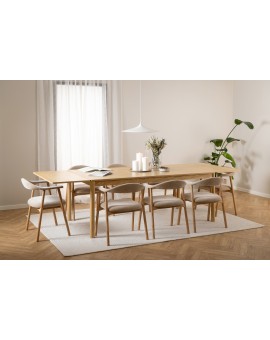 ADELE beige (danny 3) / frame natuurlijk eiken - HOUTEN STOEL VOOR WOONKAMER EETKAMER KEUKEN RETRO