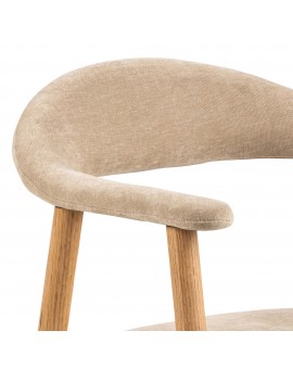ADELE beige (danny 3) / frame natuurlijk eiken - HOUTEN STOEL VOOR WOONKAMER EETKAMER KEUKEN RETRO