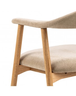 ADELE beige (danny 3) / frame natuurlijk eiken - HOUTEN STOEL VOOR WOONKAMER EETKAMER KEUKEN RETRO