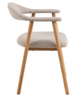 ADELE beige latte (monza 60) / frame natuurlijk eiken - HOUTEN STOEL VOOR WOONKAMER EETKAMER KEUKEN RETRO