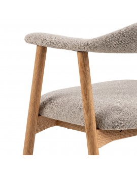 ADELE beige latte (monza 60) / frame natuurlijk eiken - HOUTEN STOEL VOOR WOONKAMER EETKAMER KEUKEN RETRO