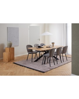 FIORA Lichtgrijs Taupe (Basel stof 34) - MODERNE GESTOFFEERDE STOEL VOOR WOONKAMER/EETKAMER LOFT