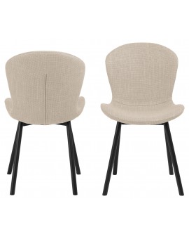 FIORA Beige (Basel stof 24) - MODERNE GESTOFFEERDE STOEL VOOR WOONKAMER/EETKAMER LOFT
