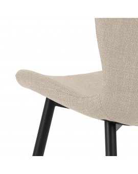 FIORA Beige (Basel stof 24) - MODERNE GESTOFFEERDE STOEL VOOR WOONKAMER/EETKAMER LOFT