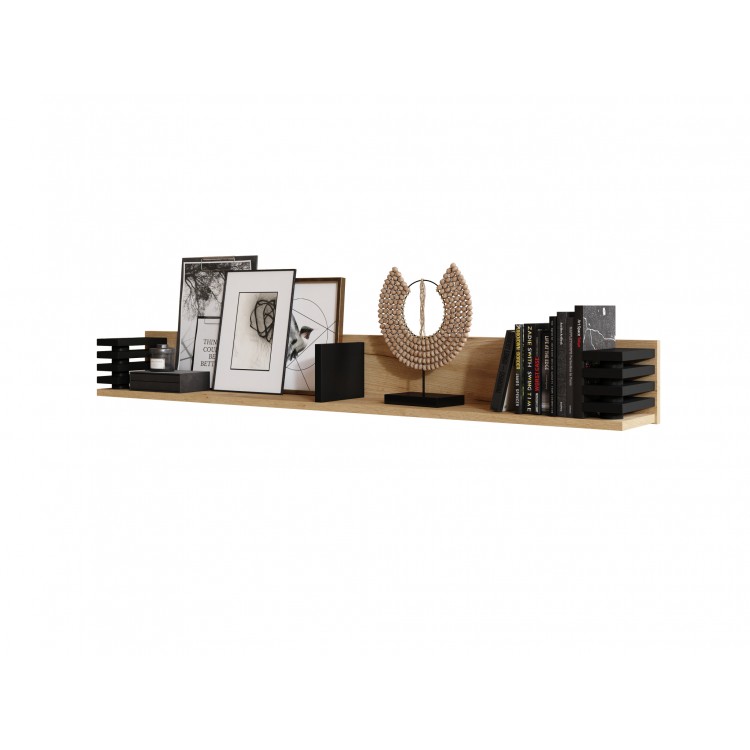 GOKEE PW-145 Eiken Ambachtelijk Goud/Zwart Mat - MODERNE WANDPLANK MET LAMELLEN GOKEE PW-145 Eiken Ambachtelijk Goud/Zwart Mat - MODERNE WANDPLANK MET LAMELLEN