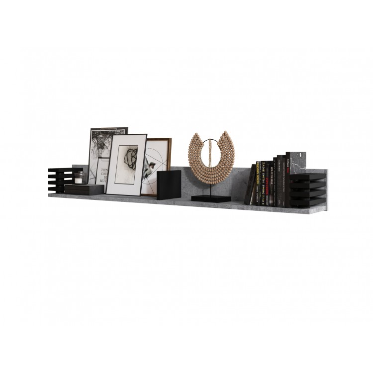 GOKEE PW-145 Beton Millennium/Zwart Mat - MODERNE WANDPLANK MET LAMELLEN GOKEE PW-145 Beton Millennium/Zwart Mat - MODERNE WANDPLANK MET LAMELLEN