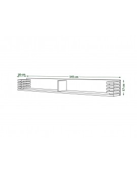 GOKEE PW-145 Eiken Bruin/Zwart mat - MODERNE WANDPLANK MET LAMELLEN