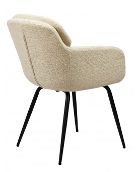 GEORGIA Creme (stof Monza 90) - MODERNE GESTOFFEERDE DRAAISTOEL VOOR WOONKAMER/EETKAMER/LOFT KANTOOR