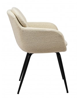 GEORGIA Creme (stof Monza 90) - MODERNE GESTOFFEERDE DRAAISTOEL VOOR WOONKAMER/EETKAMER/LOFT KANTOOR