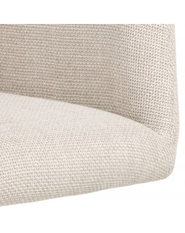 SARETTA Beige (stof Basel 24) - MODERNE GESTOFFEERDE DRAAISTOEL VOOR WOONKAMER/EETAMER/LOFT KANTOOR